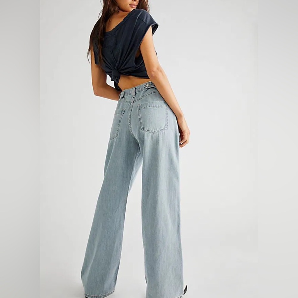 Free People We The Free Luca Super Slouch Wide Leg Trouser Jeans - Picture 5 of 9